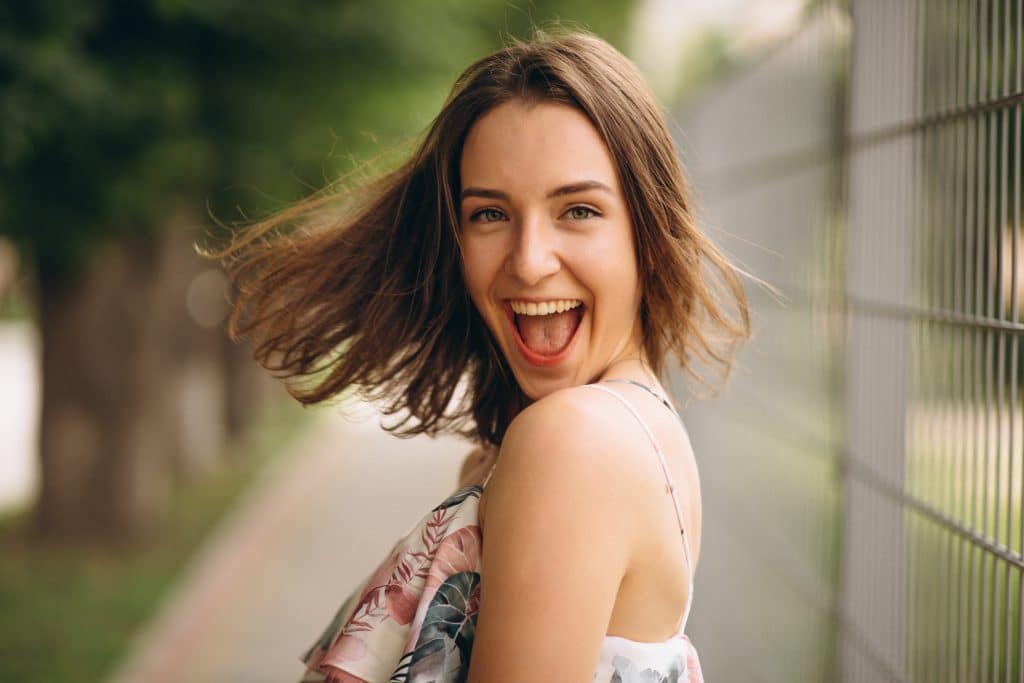 Portrait of a happy woman smiling